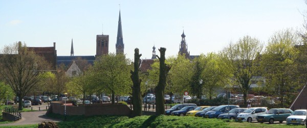 Silhouet vanaf de Beusichemse Dijk naar de Lange Meent, op ooghoogte